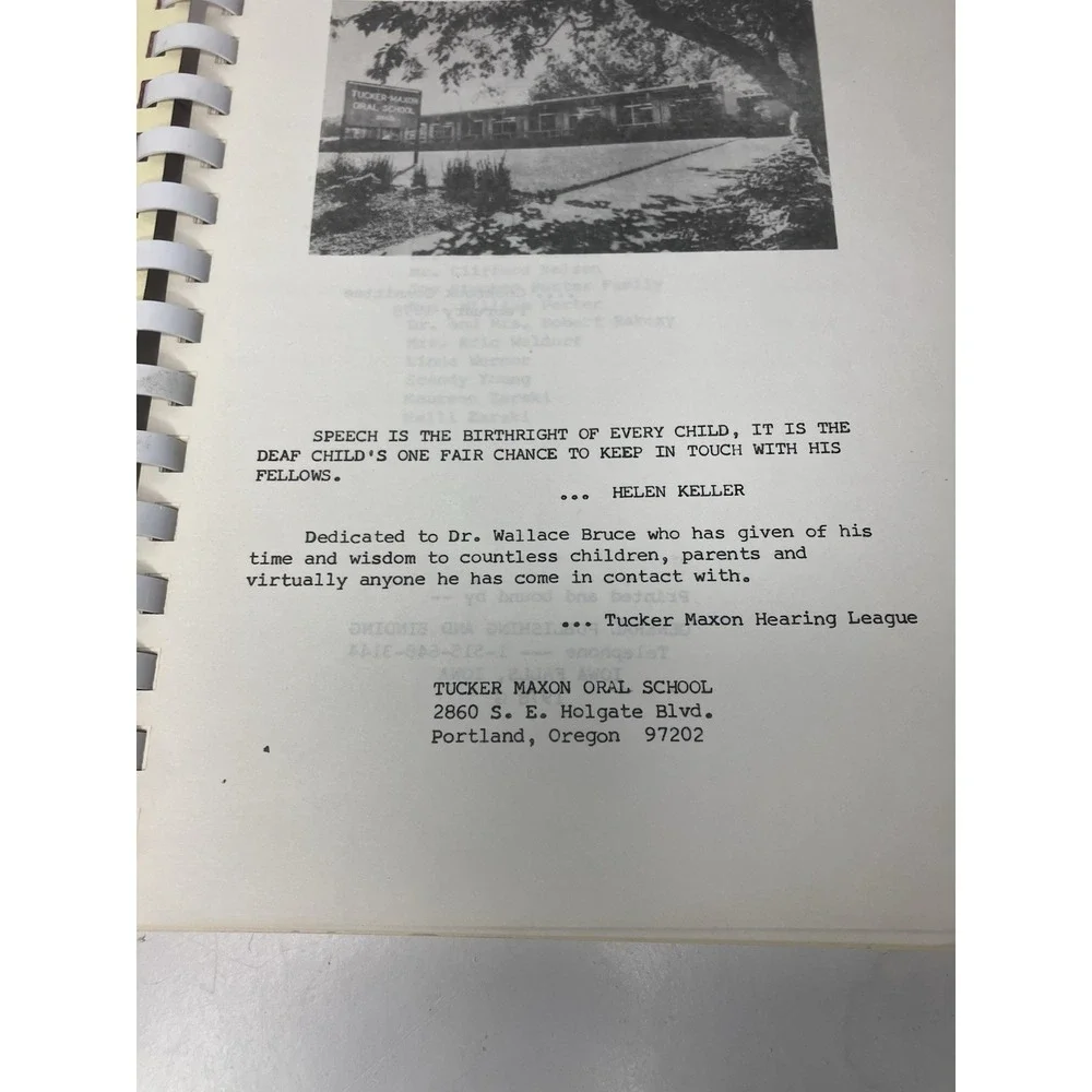 T.M.O.S. Hearing League Spiral Cookbook Community 1978 Iowa Falls, Iowa
